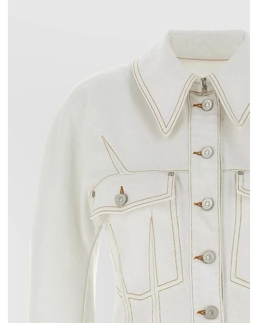 Givenchy White Stitched Pockets Collar Sleeves Jacket