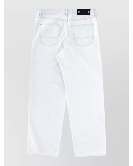 Stone Island White Denim Straight-Leg Jeans for men