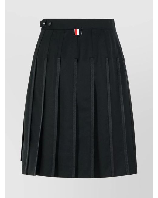 Thom Browne Black Silk Tailored Shorts