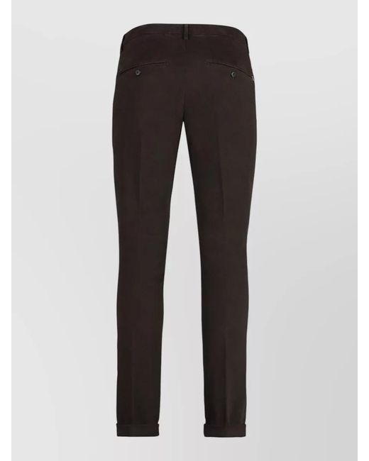 Dondup Black Gaubert Stretch Cotton Slim Chino Trousers for men