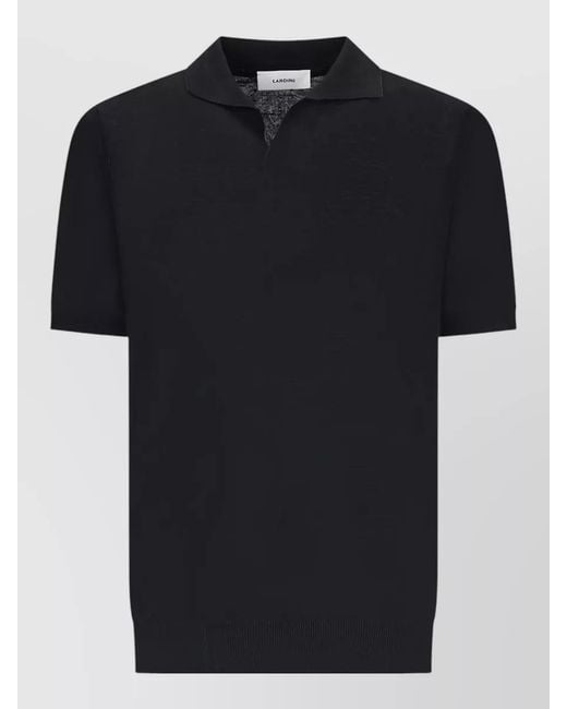 Lardini Black Short-Sleeve Polo Shirt for men