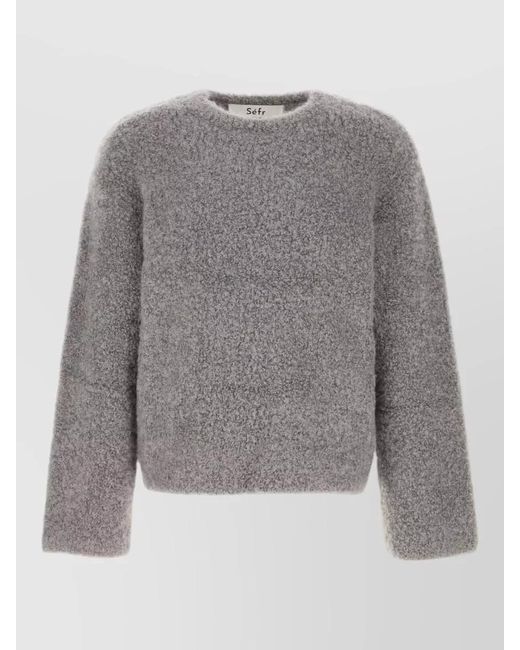 Séfr Gray Stretch Mohair Blend Jermaine Crew Sweater for men