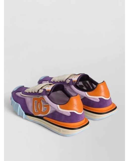 Dolce & Gabbana Multicolor Low Top Sneakers Contrast Sole Detail
