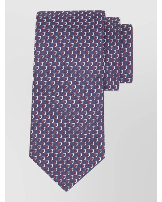 Ferragamo Purple Silk Jacquard Tie for men