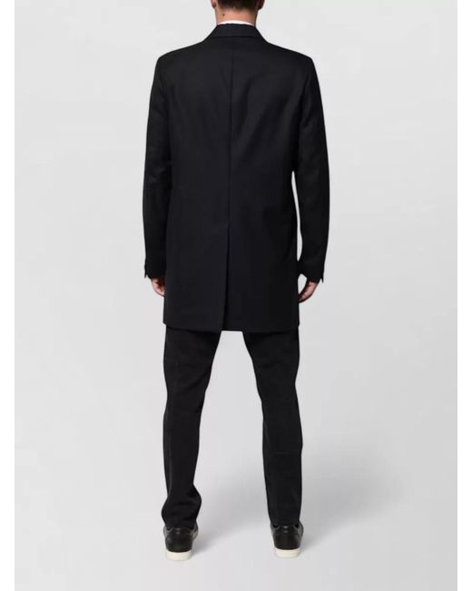 Dolce & Gabbana Black Virgin Wool Single-Breasted Coat for men