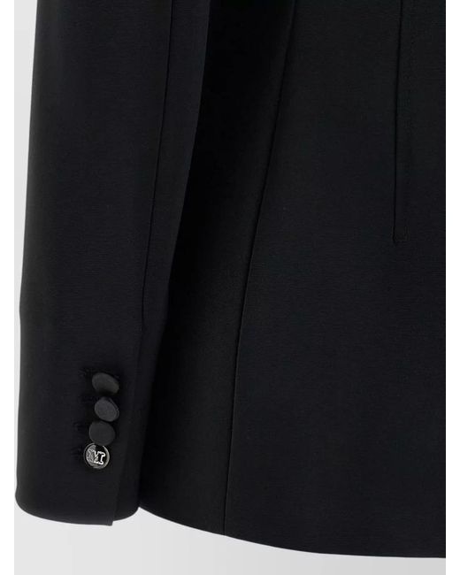 Max Mara Black Oreste Blazer Front Pockets Long Sleeves
