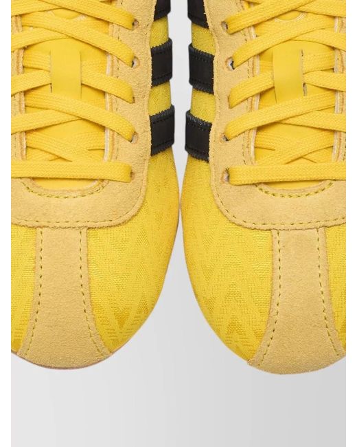 Adidas Yellow Tokyo Lace Up Sneakers Chevron Pattern