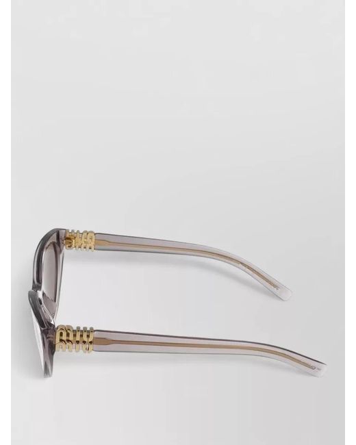 Miu Miu Gray Sunglasses Cat Eye Transparent Accents