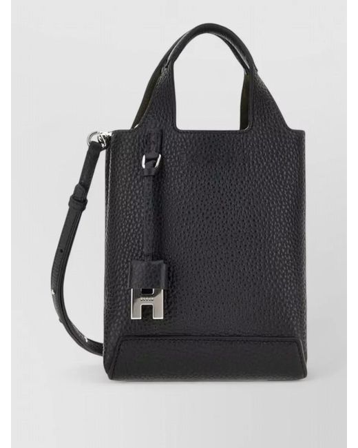 Hogan Black Mini Leather Tote Bag