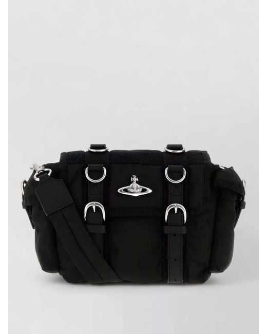 Vivienne Westwood Black Rocky Crossbody Belt Bag Adjustable Strap