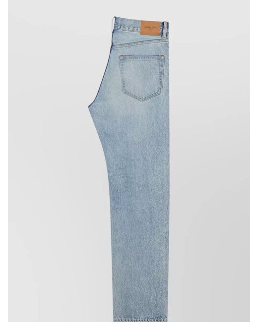 Saint Laurent Blue Denim Loose Straight-Leg Jeans for men