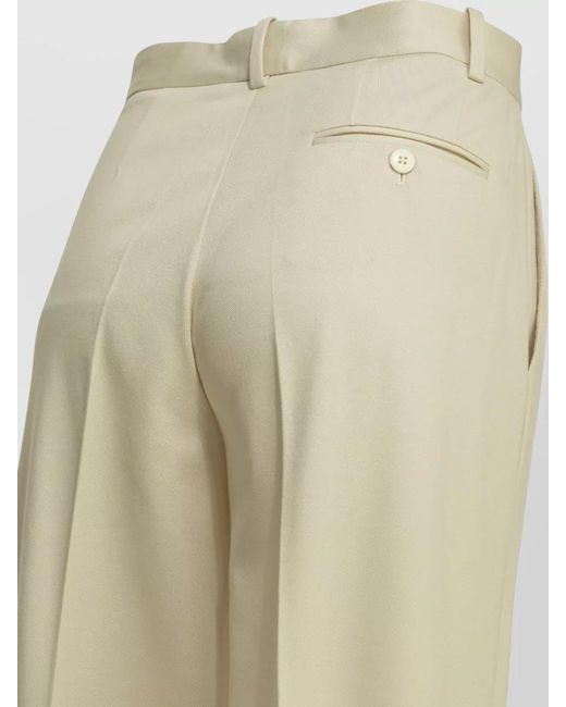 Circolo 1901 Natural Trousers Belt Loops Back Pocket Button Detail