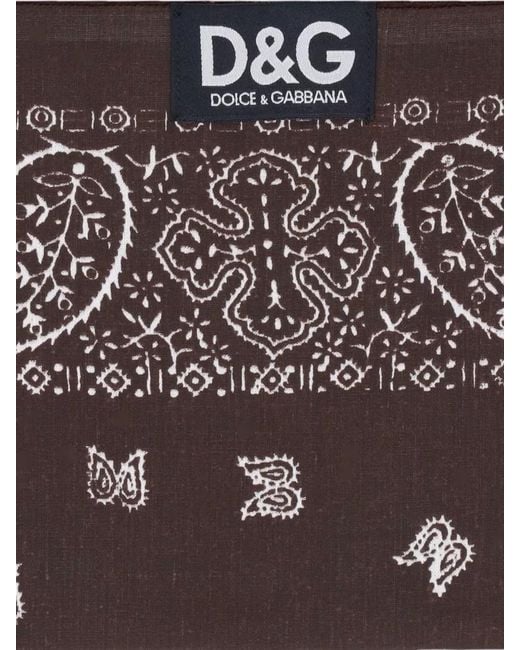 Dolce & Gabbana Metallic Paisley Print Lightweight Square Hair Scarf