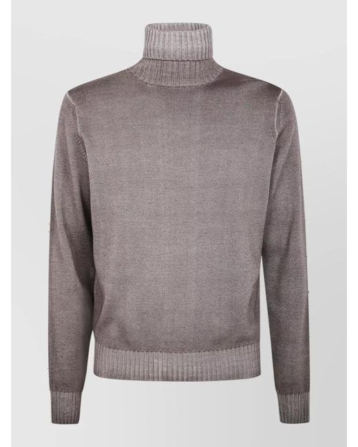 Filippo De Laurentis Gray Turtleneck Wool Jumper for men