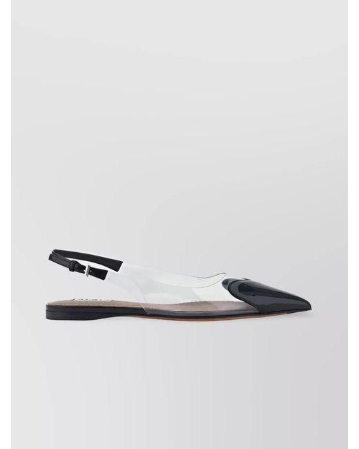 Alaïa Metallic Leather Ballerina Shoes