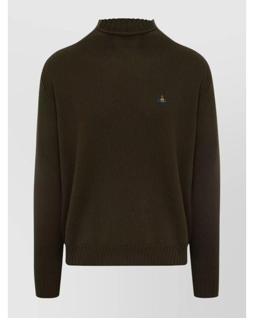 Vivienne Westwood Green Virgin Wool High Neck Long-Sleeve Jumper for men