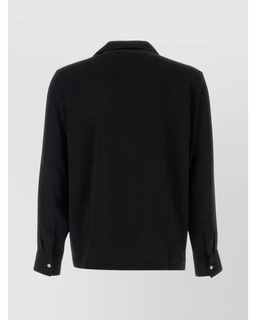 Amiri Black Polyester Shirt With Chest Pockets And Embroidered Detail for men