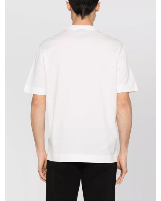Emporio Armani White Cotton Logo-Print Crew-Neck T-Shirt for men