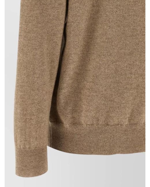 Brunello Cucinelli Brown Cycling Style Cashmere Knit Sweater