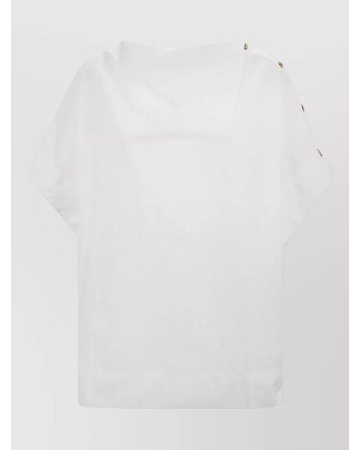 Soeur White Issa Organic Cotton Boat Neck Top