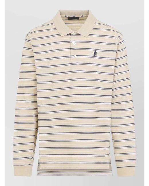 Prada Natural Striped Piqué Slim Polo Shirt for men
