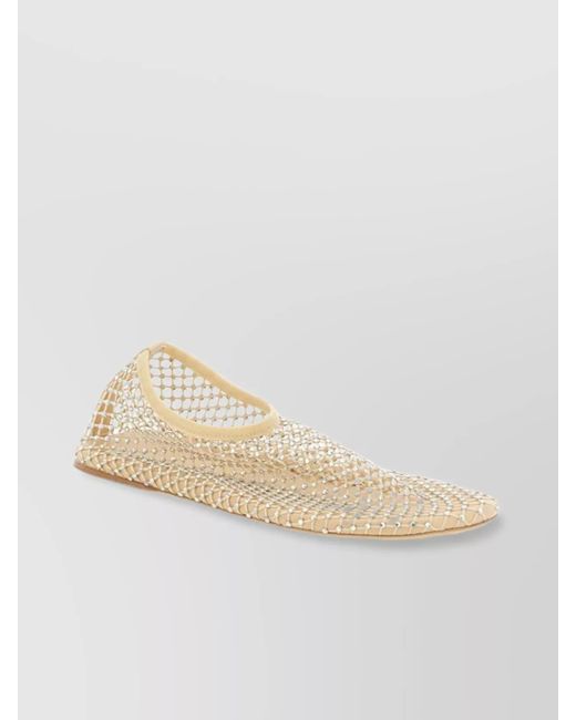 Christopher Esber Natural Embellished Pointed Toe Flat Shoe