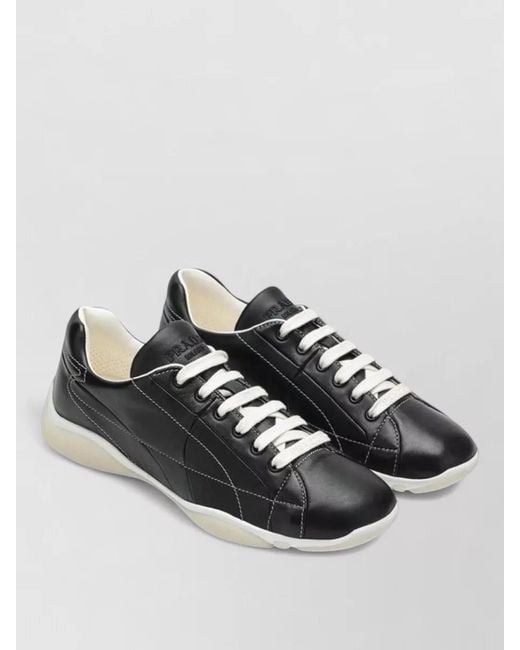 Prada Multicolor Sneakers Contrast Sole Round Toe Design for men