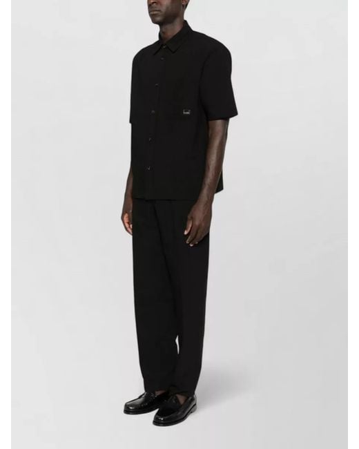 Emporio Armani Black Logo Shirt Boxy Cut Short Sleeves for men