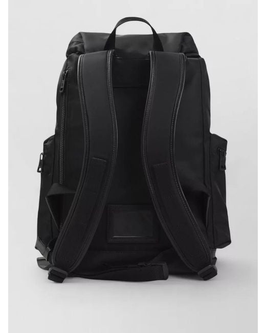 Moncler Black Kenton Nylon Backpack Leather Trim for men