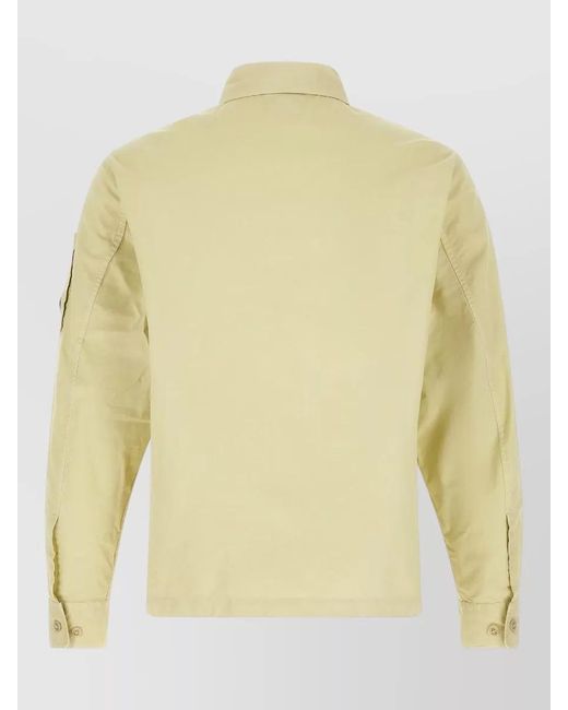 C P Company Yellow Lens Overshirt Long Sleeves Side Slits Pockets for men