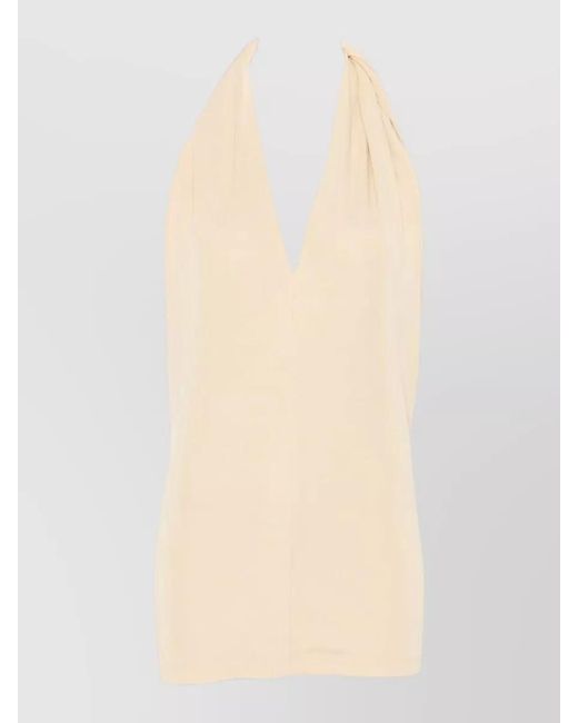 Totême Natural Jersey Twisted Halterneck Sleeveless Maxi Dress