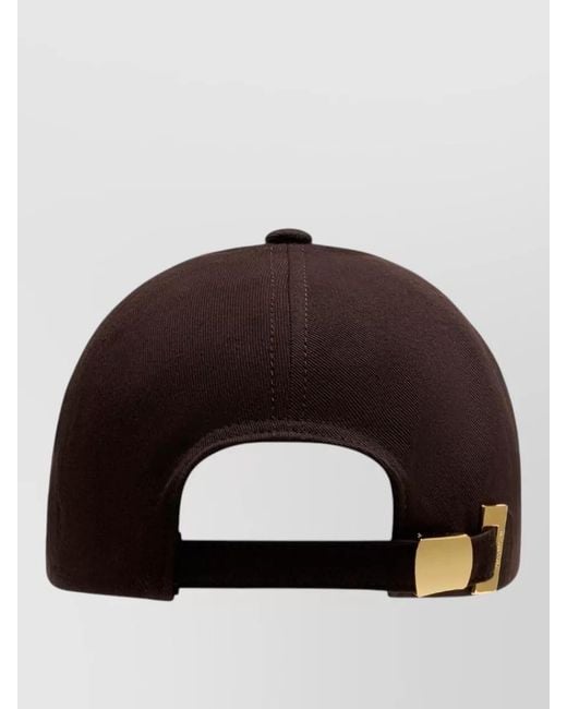 Balmain Brown Paris Cotton Cap Curved Brim Sun