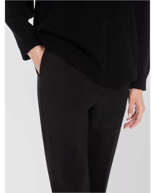 Max Mara Black Wool Slim-Fit Cropped Trousers