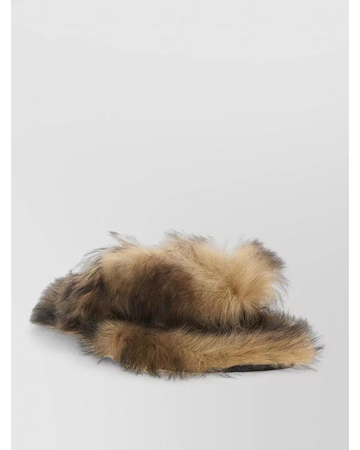 Dolce & Gabbana Multicolor Sheepskin Flat Sandals Open Toe Faux Fur