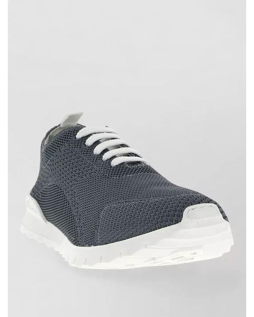 Kiton Blue Low-Top Sneakers for men