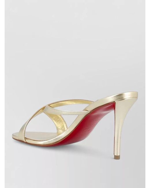 Christian Louboutin White Mulazee Leather Mules High Heel Sandals