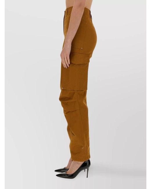 Rabanne Brown Cotton Wide-Leg Trousers