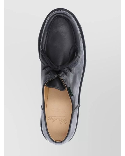 Paraboot Multicolor Round Toe Lace-Up Shoes With Rubber Sole