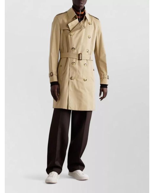 Burberry Natural Short Jacket Epaulettes Storm Flap Detail for men