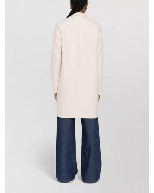 Harris Wharf London Natural Virgin Wool Single-Breasted Coat