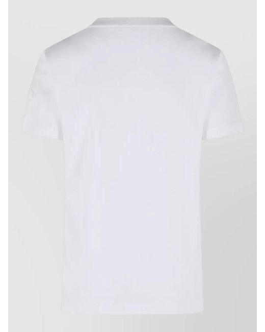 Moncler White Logo Cotton T-Shirt Crew Neck Graphic