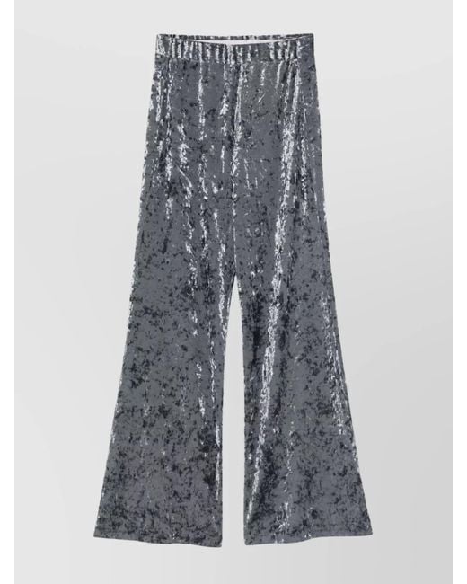 Forte_forte Gray Velvet High-Rise Flared Trousers