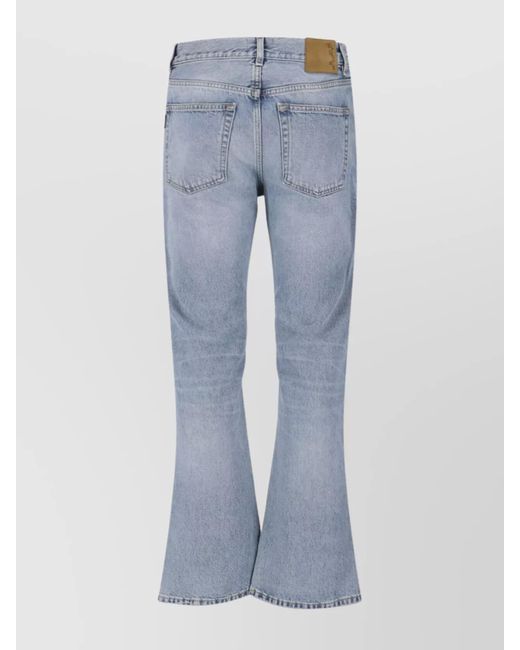 Haikure Blue Straight Trousers With Belt Loops And Pockets for men