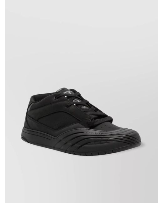 Givenchy Black Leather Panelled Low-Top Sneakers for men