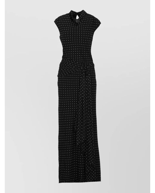ROTATE BIRGER CHRISTENSEN Black Floral-Print Sleeveless High-Neck Maxi Dress