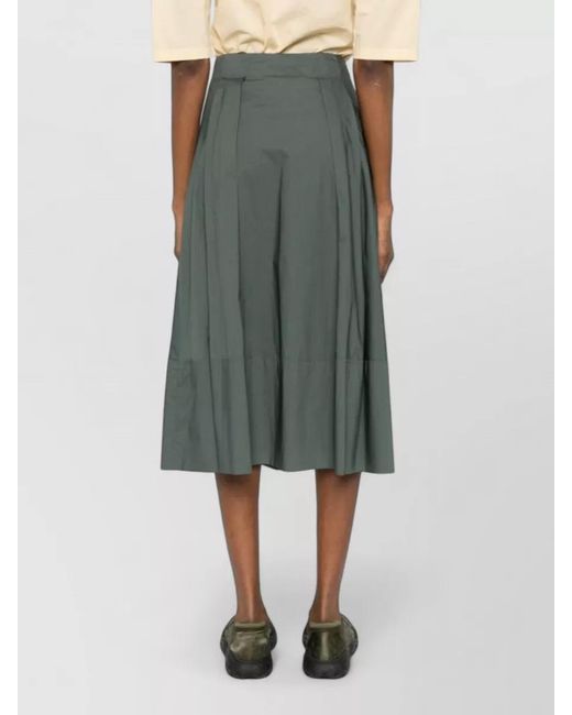 Woolrich Gray Cotton Midi Skirt High Waist Buttons