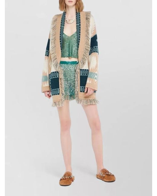 Alanui Blue Icon Jacquard Cardigan