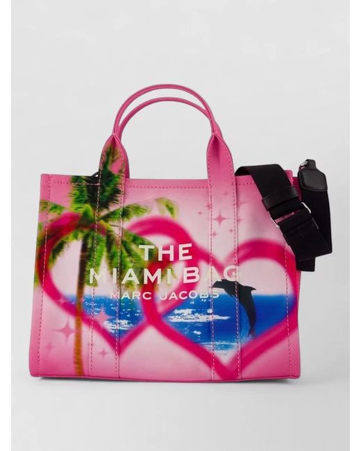 Marc Jacobs Pink The Medium Tote Bag Cotton Beach Bag