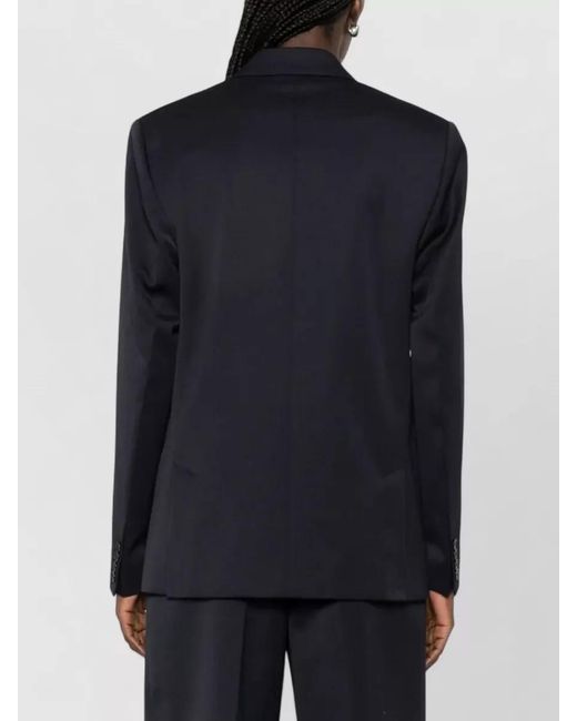 Victoria Beckham Blue Double-Breasted Tailored Blazer