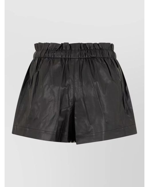 Isabel Marant Black Tailored Shorts Synthetic Leather Casual Styling